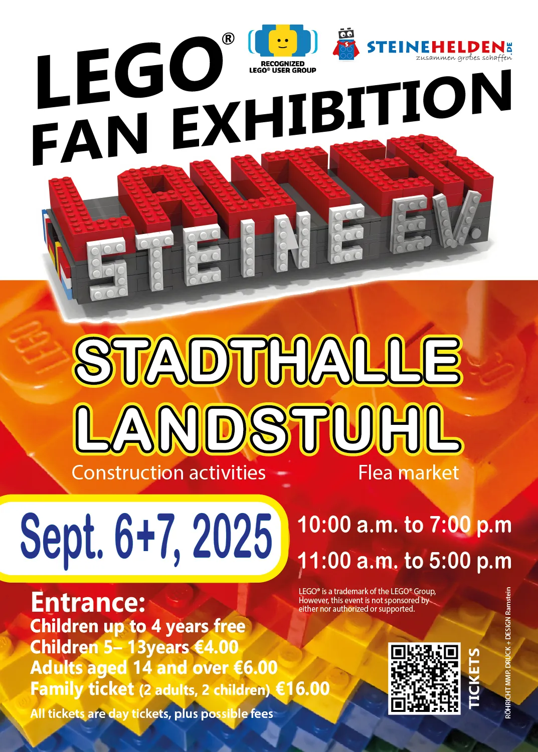 Promotional poster LEGO Fan Exhibition Landstuhl by Lauter Steine association