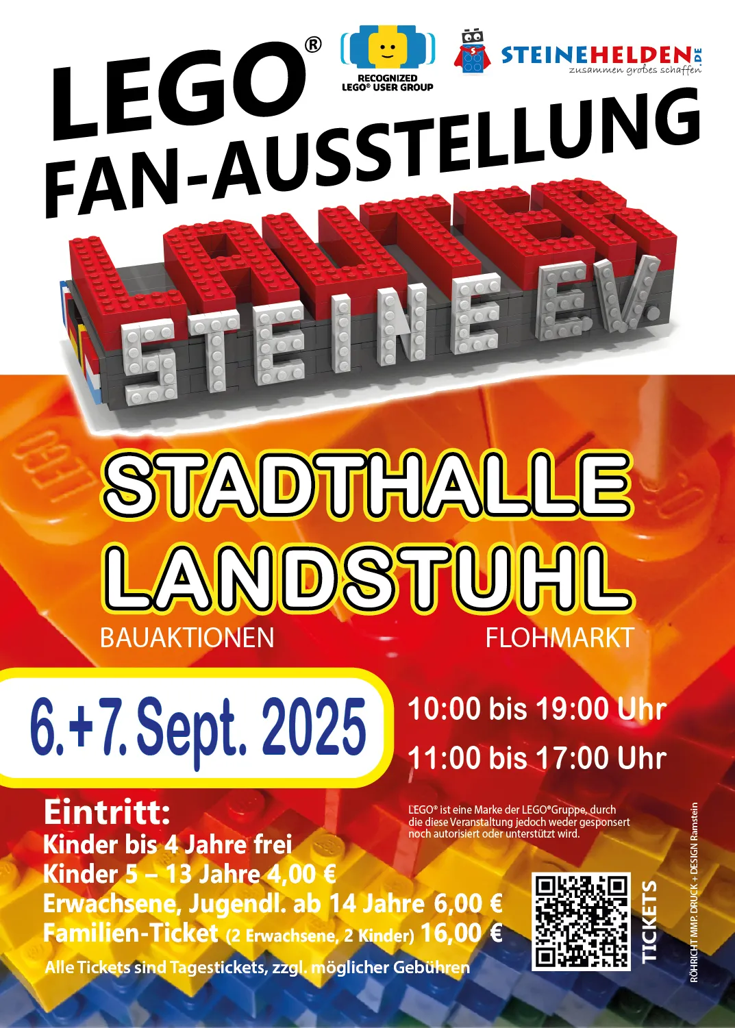 Werbeplaket LEGO Fan-Ausstellung Landstuhl des Vereins Lautersteine